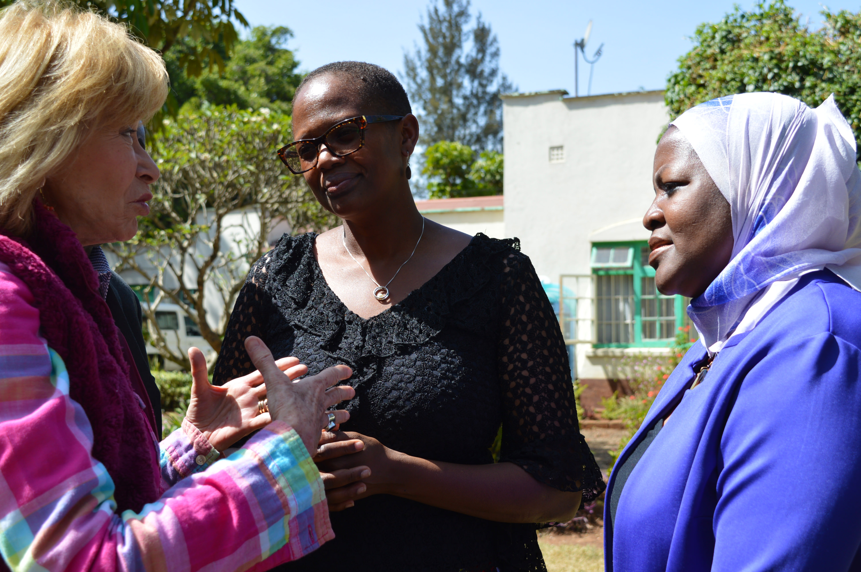 President De La Vega, Wanjira Mathai, Chair of GBM’s Board and Aisha Karanja Executive Director GBM share a word