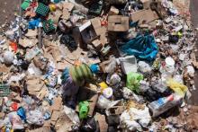 A pile of garbage lays uncollected in the heart of Nairobi CBD